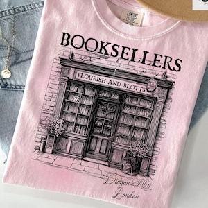 Flourish Blotts Comfort Colors T-Shirt, Wizard House Sweatshirt, Wizard Ghost Shirt, Magical Castle Shirt, Wizard School Tee Book Lover Gift