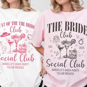 The Bride Club T-Shirt, Bachelorette Party Shirts, Social Club Bridesmaids Gifts, Custom Bridal Cocktail T-shirts, Luxury Bach Club Shirts