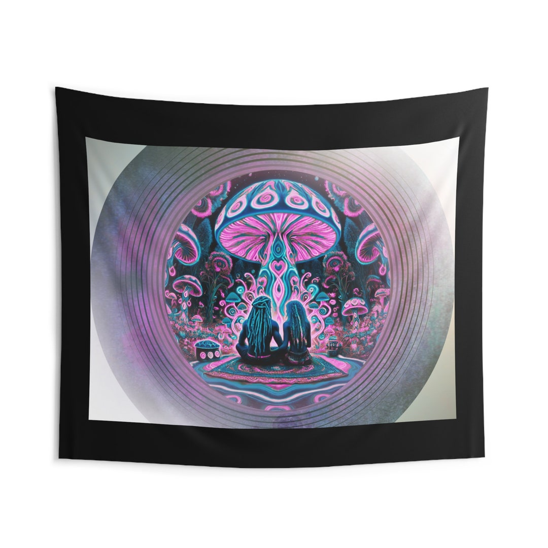 Psychedelic Mushroom Wall Tapestry, Trippy Home Decor - Etsy