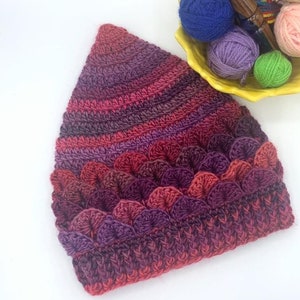 Dragon Scales Pixie Hat: Rainbow Toddler Winter Beanie