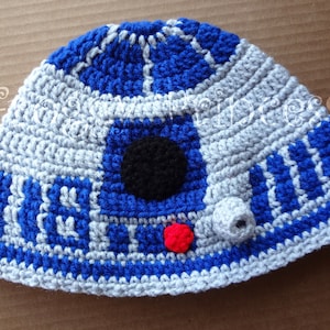 Star Wars Inspired R2-D2 Hat Adult or Teen Size Hand Crocheted