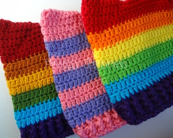 Cat Hat, Kitty Hat, Rainbow Animal Ears Beanie, Crocheted Gift for Kids Teens Adults