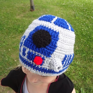 Child Size Star Wars Inspired R2 Robot Hand Crocheted Hat