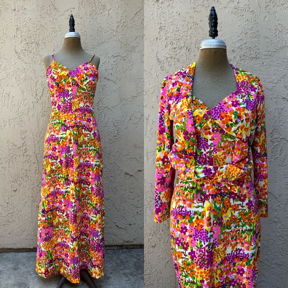 1970s vintage dress Cirette 70s set dress jacket … - image 1