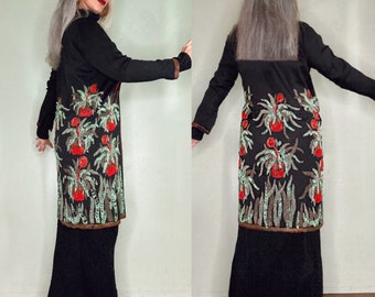 1920s art deco coat antique beaded coat orientalist flapper jacket cardigan women size small