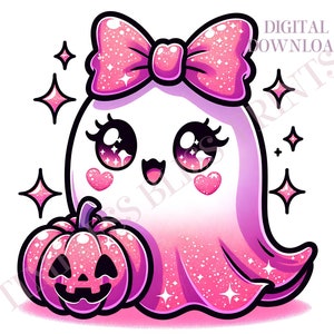 pink bow ghost png coquette ghost png cute ghost clipart