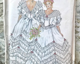 Vintage 1980's Women's Wedding Dress, Princess Costume - New Look 6360