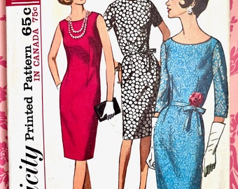 Vintage 1960's Women's Dress Sewing Pattern Simplicity 5939. Half Size 20 1/2 (Bust 41)