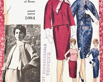 Vintage 1960's Irene Galitzine Women's Suit and Blouse Pattern - Vogue 1084 - Size 12 (Bust 32) - Cut and Complete - Free Shipping - Cropped