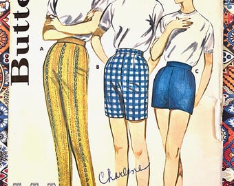 1960s Butterick Pants & Shorts Sewing Pattern 9779 - Waist 26