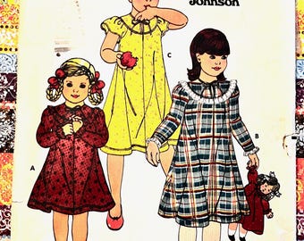 Vintage 1980's Betsey Johnson Girls Dress Sewing Pattern - Butterick 6177 - Size 6 (Breast 25) - Cut, Complete - Designer, Mother & Daughter