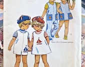 Jahrgang 1970er Jahre Childrens Jumpsuit Muster oder Mädchen Kleid - Einfachheit 9840