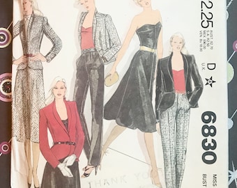 Vintage 1970's Women's Jacket, Pants, Skirt, and Bustier Sewing Pattern - McCall's 6830