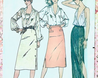 Vintage 1980s Womens Straight Skirt Sewing Pattern - Butterick 6377
