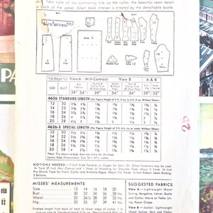 Vintage 1940s Womens Suit Pattern with Detachable Bustle Butterick 4626 image 2