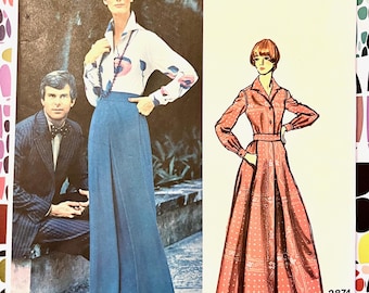 Vintage 1970's Pucci Women's Shirt and Evening Skirt Sewing Pattern- Vogue 2874 - Size 10 (Bust 32 1/2) - Uncut, FF - Couturier Design