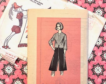 Vintage 1970's Women's Jacket, Culottes Sewing Pattern - Mail Order Grit 9297 - Size 22 1/2  (Bust 45) - Uncut, FF, Original Envelope - Plus