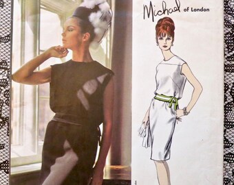 Vintage 1960s Michael of London Womens Two Piece Dress Pattern - Vogue 1465