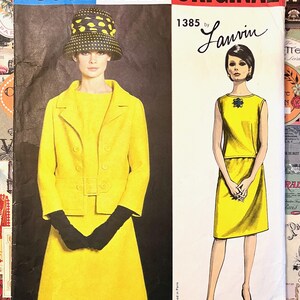 Vintage !960&#39;s Lanvin Women&#39;s Suit, Jacket, Skirt, Blouse, Sewing Pattern - Vogue 1385 - Size 14 (bust 34) - Cut, Complete - Paris Original