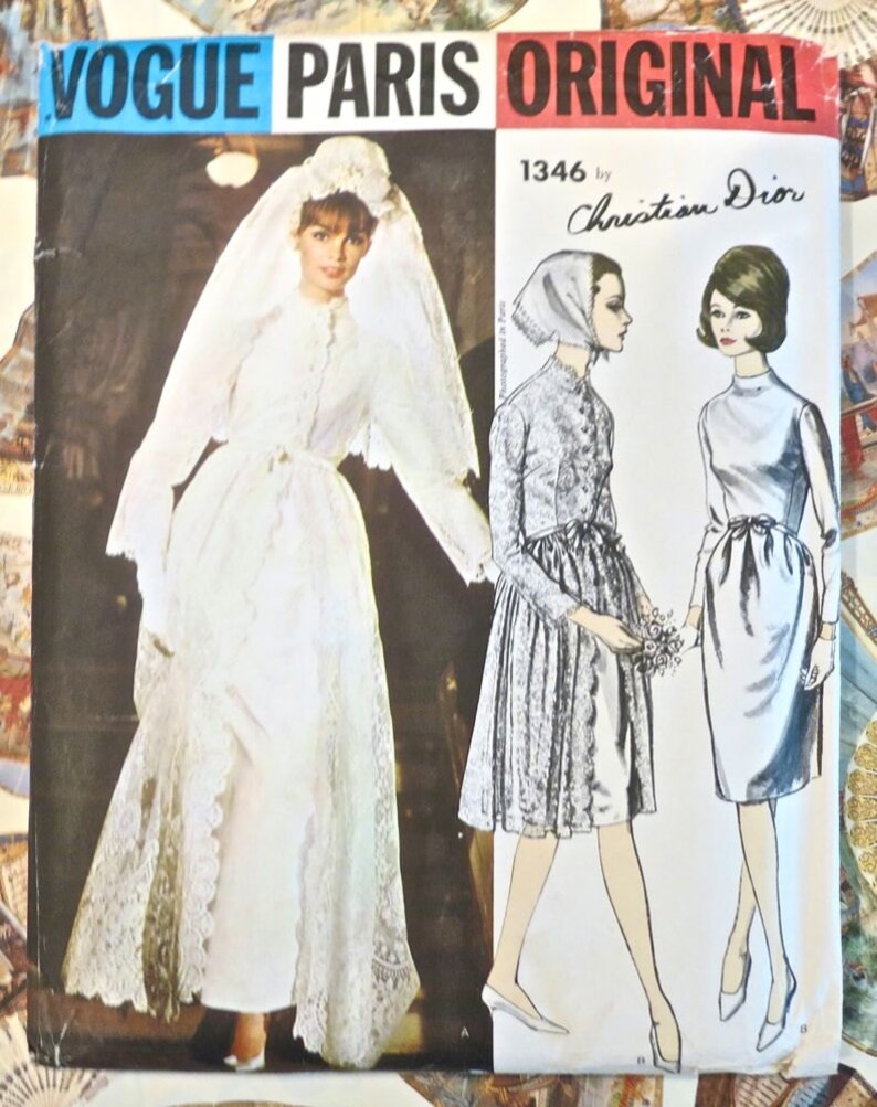 Vogue 1346 Vintage 1960s Christian Dior Wedding Dress Etsy