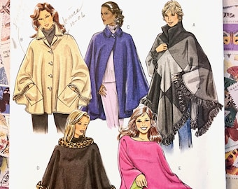 Naaipatroon vintage poncho capejas - Butterick 4666 - maten XS-Med