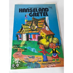Libro degli adesivi di Hansel e Gretel del 1975 - 1 pagina completata
