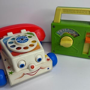 Vintage Fisher Price Radio 1983 and Chatter Telephone 1985