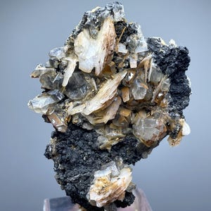 Cerussite Crystal with Barite & Galena – Rare Mineral Specimen from Midelt Morocco