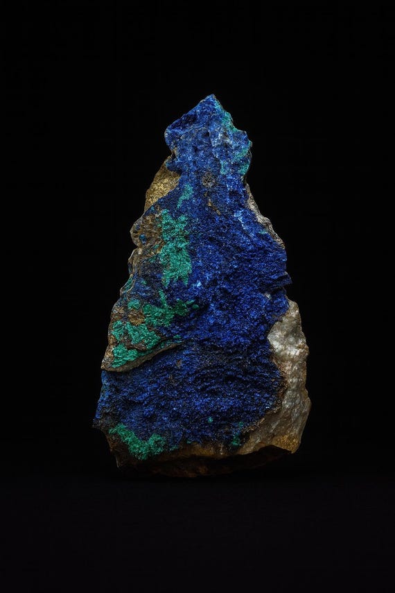 希少なアズライトマラカイト鉱物標本 – モロッコ産の鮮やかな青と緑の