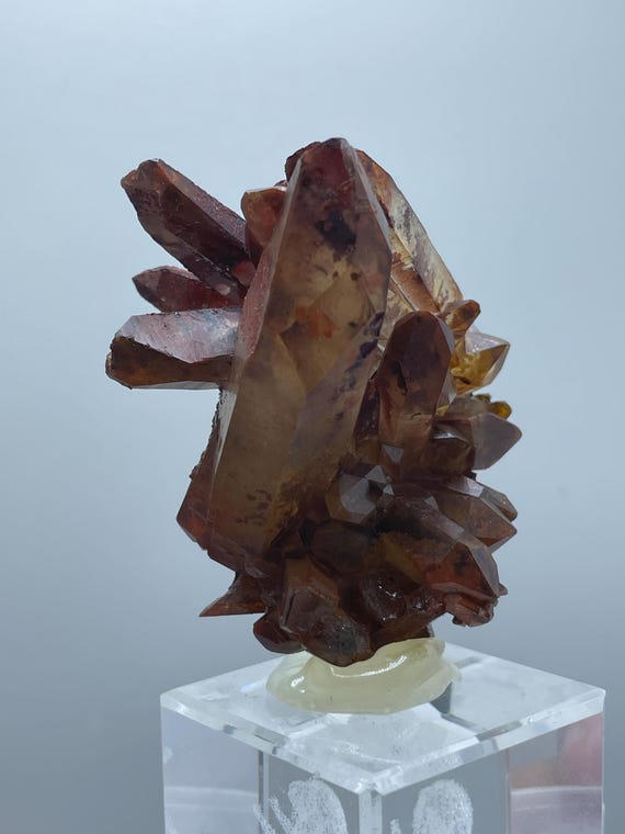 Red Quartz Cluster, Fire Quartz, Red Dragon Quartz, Hematite