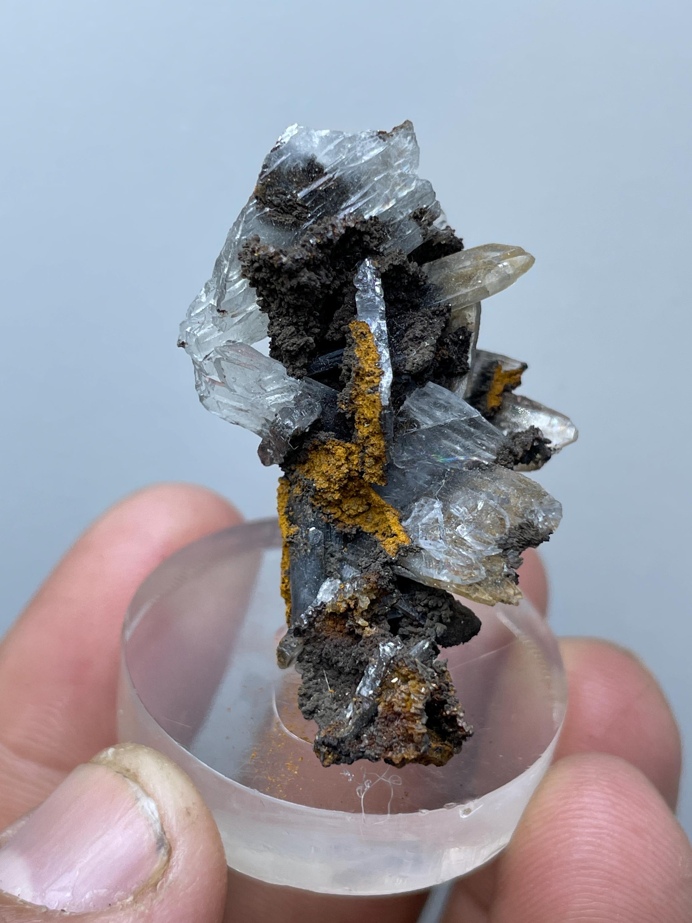 値下げ 4大型標本【鉱物標本】重晶石＆黄安華（モロッコ産）希少 原石 天然石 フローライト 鉱物 鉱物標本 モロッコ産 黄鉄鉱 モロッコ