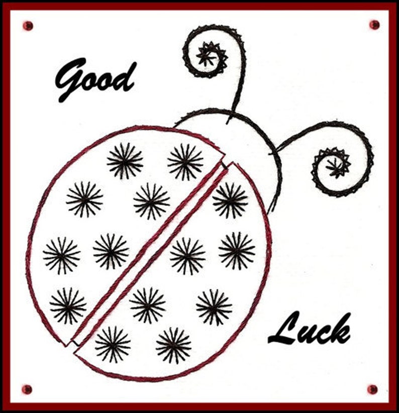 Ladybug embroidery sybju for greeting cards  etsy Ladybug embroidery sybju for greeting cards  etsy