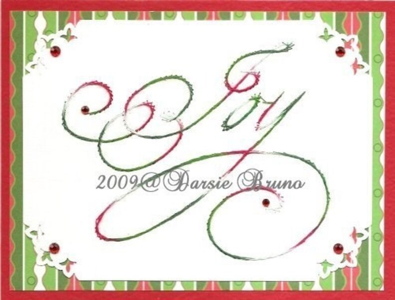 Christmas Joy Paper Embroidery Pattern for Greeting Cards ...