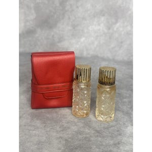 1940&#39;s Zibeline Weil Parfum de Toilette Empty Bottles W/ Holder