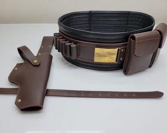 Genuine Leather Book of Boba Fett Belt: Star Wars Cosplay Gun Holster