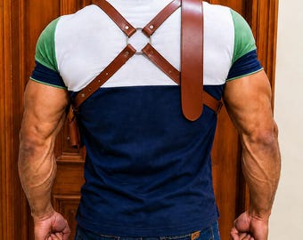 Genuine Leather Albert Wesker from RE4 remake Holster Residential evil 4 harness Shoulder wear