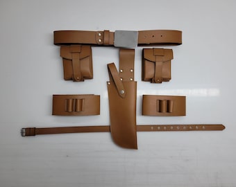 Mandalorian Armor Cosplay Belt: Genuine Leather Holster Set