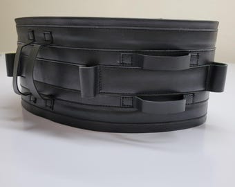 Genuine Leather Armorer Belt: Adjustable Utility Skirt Belt