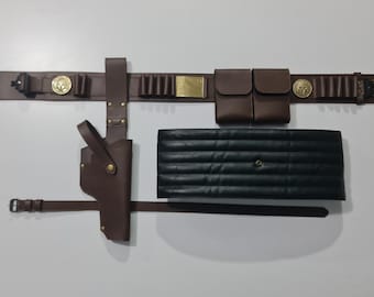 Genuine Leather Boba Fett Belt: Star Wars Cosplay Costume Prop
