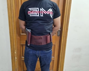 Handmade Leather Holster Belt, Western Fast Draw, 1911