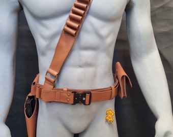 Leather Mandalorian Belt Holster: Adult Star Wars Cosplay Costume