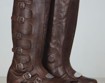 Battlestar Galactica 1978 Inspired Leather Cosplay Boots | Classic Sci-Fi Military Costume Boots