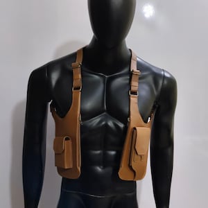 Festival Shoulder Bag with PocketsLeather Mobile Pouch Travel Shoulder Wear Harness For Fone Wallet Mobile Case