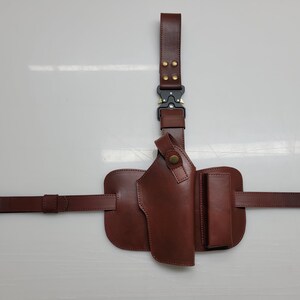 Leather Thigh Holster: Tactical 9mm 1911 Drop Leg Gun holster image 19
