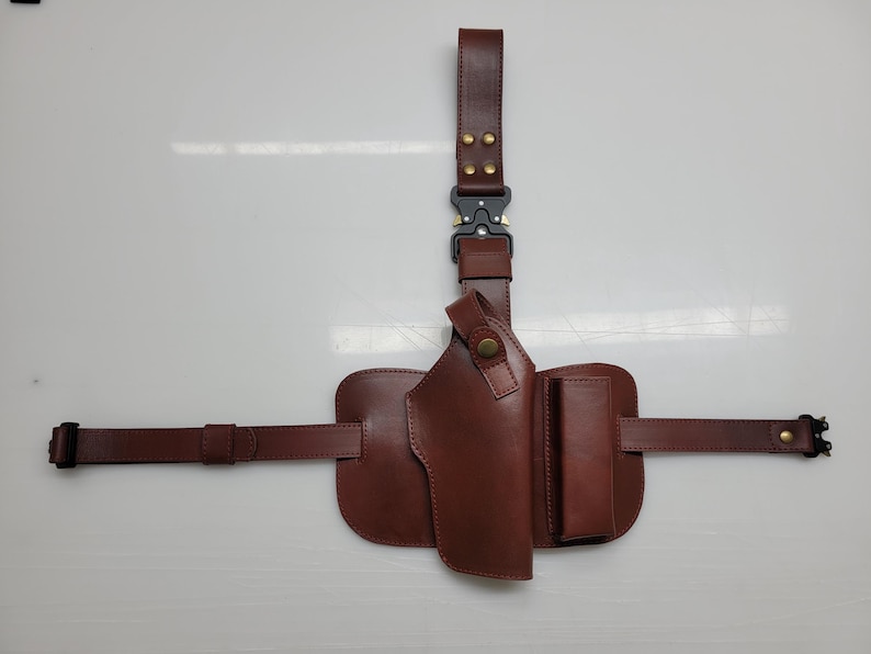 Leather Thigh Holster: Tactical 9mm 1911 Drop Leg Gun holster image 19