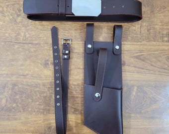 Star Wars Brown Leather DH-17 BELT & HOLSTER Rebel Fleet Trooper costume Variant