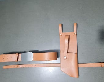 Star Wars Brown Leather DH-17 BELT & HOLSTER Rebel Fleet Trooper costume Variant