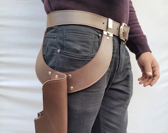 Sabine Wren Leather Belt and Holster Set, Mandalorian Cosplay Costume Prop