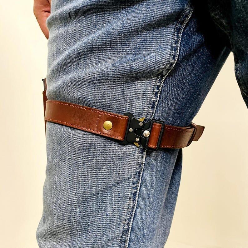 Leather Thigh Holster: Tactical 9mm 1911 Drop Leg Gun holster image 17