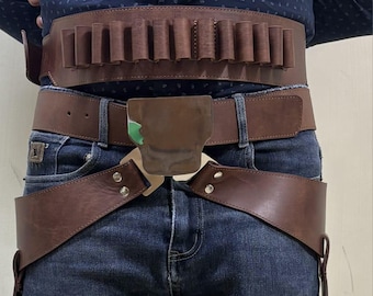star wars Cad Bane Dual Holster Rig Leather Gun Belt Sabine Wren & Solo Inspired